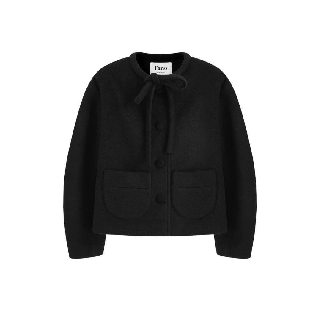 Fano studios　リボンタイ ショートウールコート　Lサイズ 最終値下げ