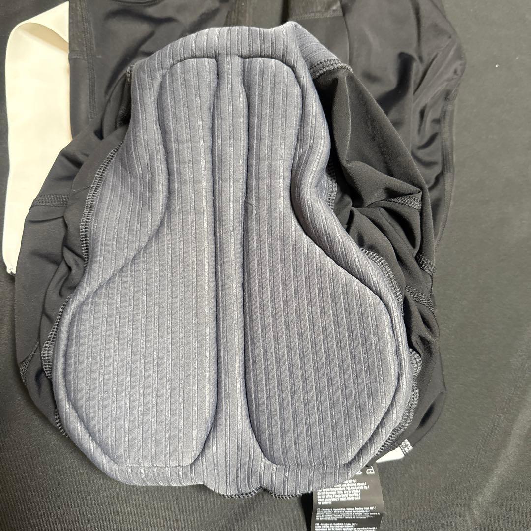 DOTOUT ストライプ肩ひも 膝下7分丈　ビブタイツ　L