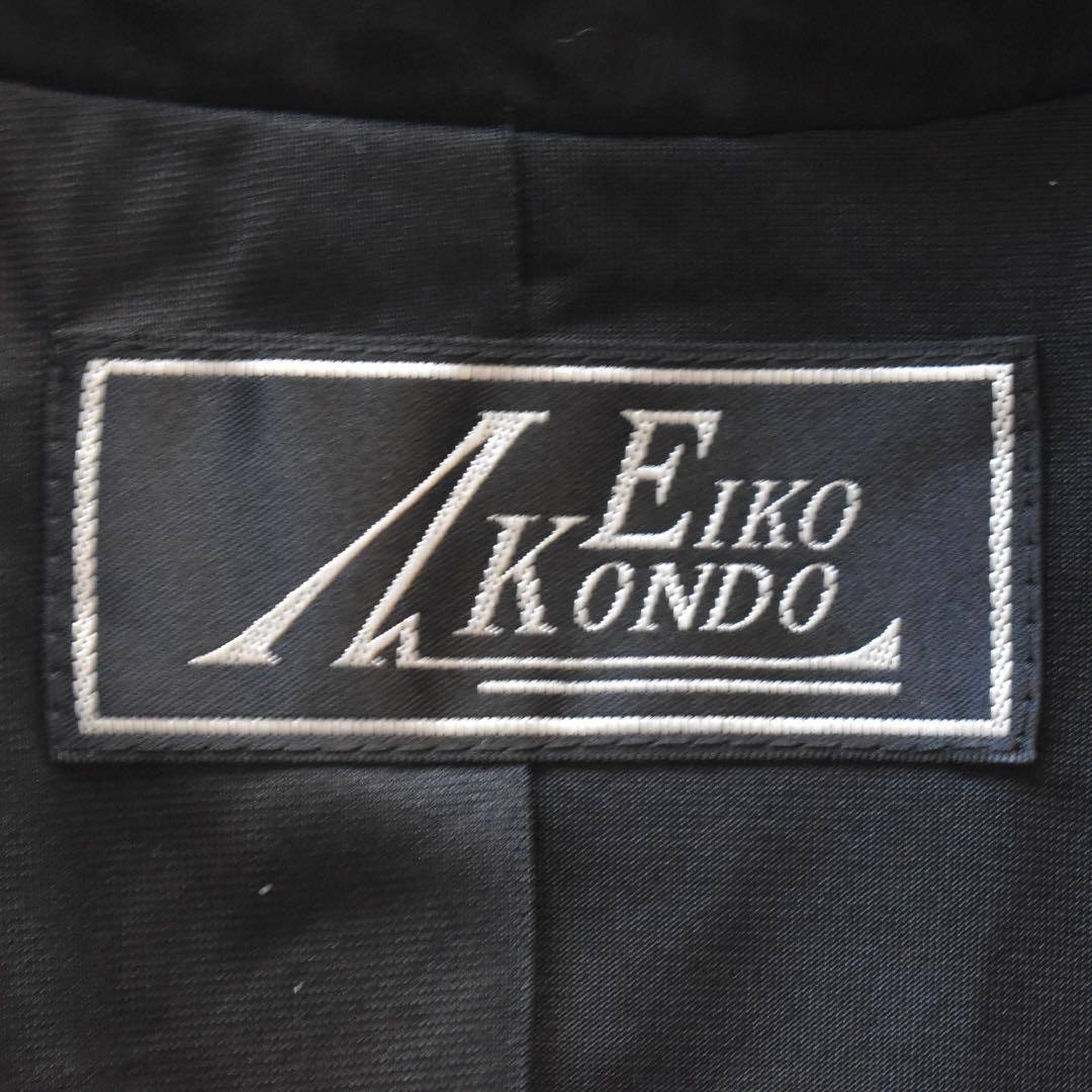 EIKO KONDO 構築フリルデザイン ロングジャケットワイヤー 黒 立体裁断