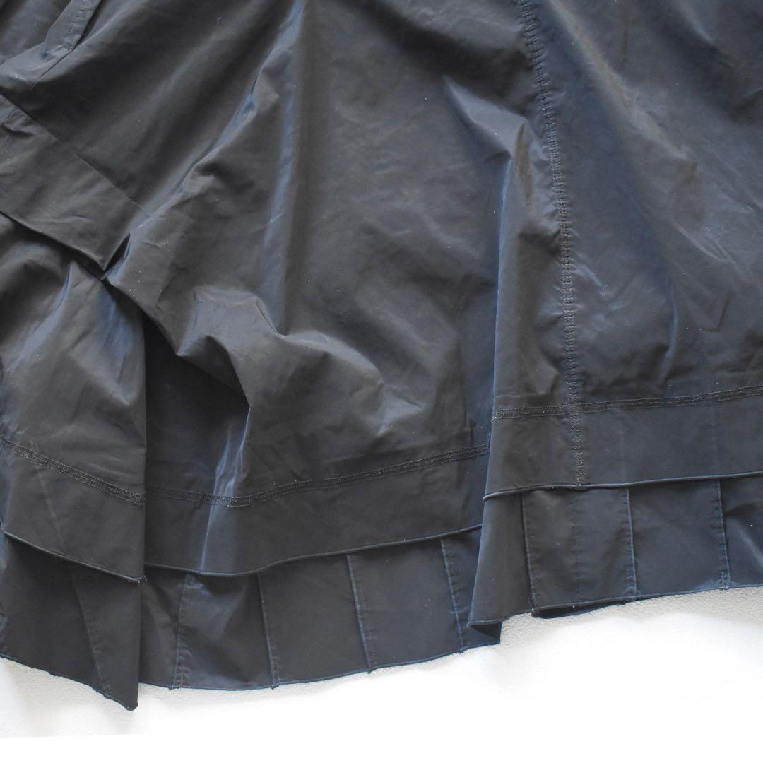 EIKO KONDO 構築フリルデザイン ロングジャケットワイヤー 黒 立体裁断