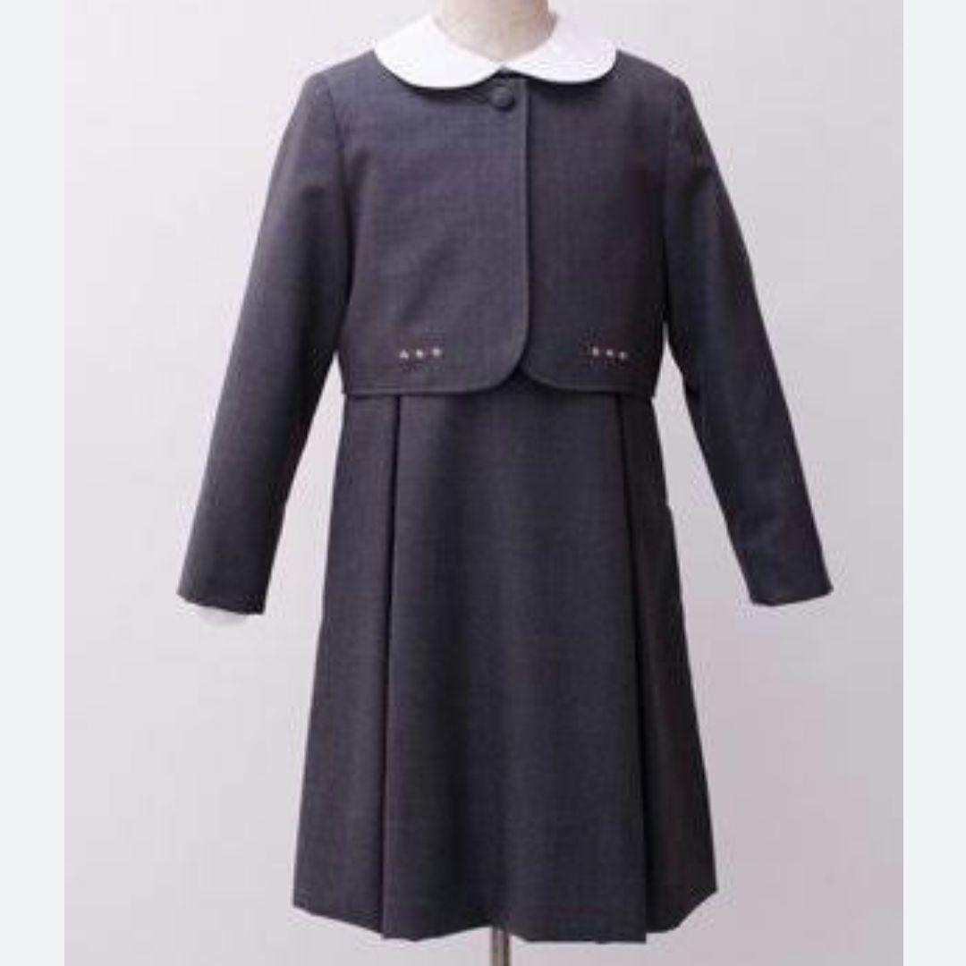 【値下げ】お受験　面接　レッスン　ミルフィーユボレロ　スーツ120 グレー