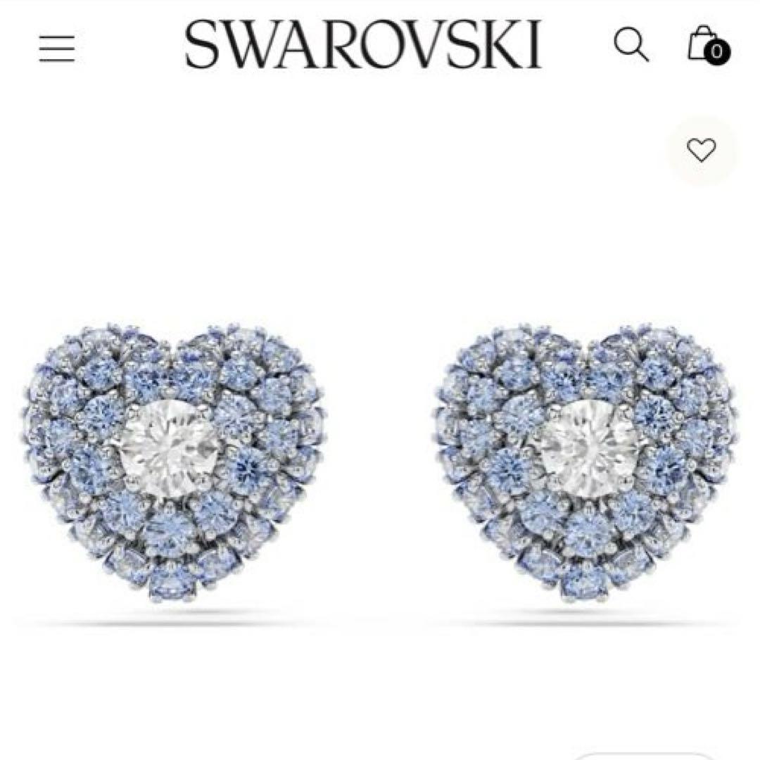 スワロフスキー　ピアス　Idyllia ハート　ブルー　正規品　極美品　箱付