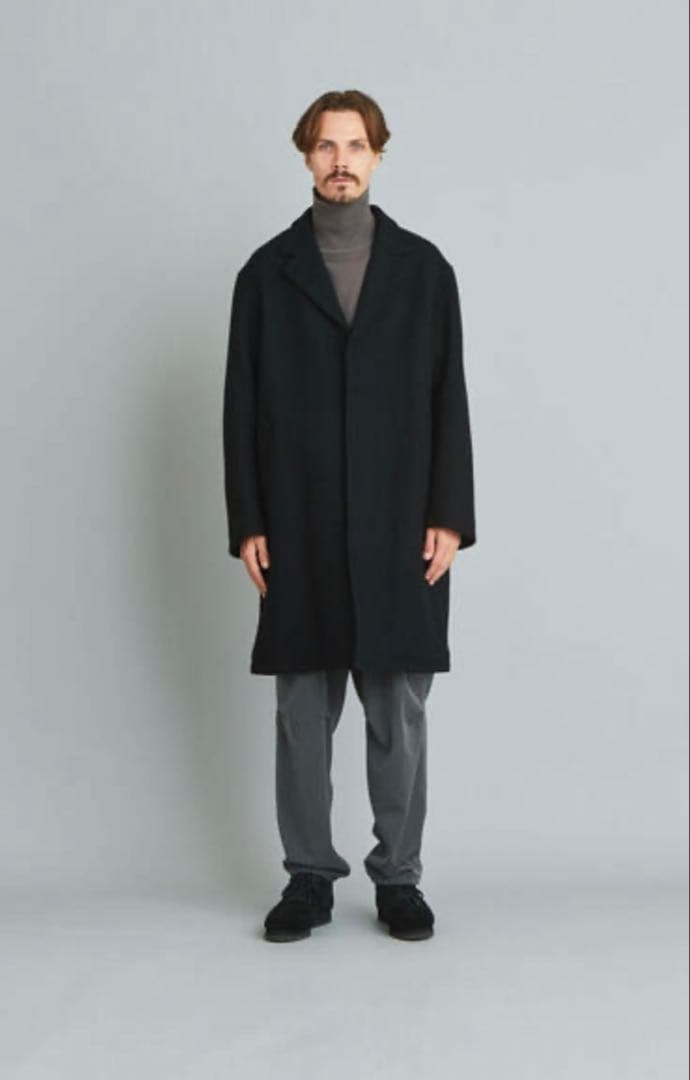 【美品】Steven Alan スティーブンアラン チェスターコート 黒　毛