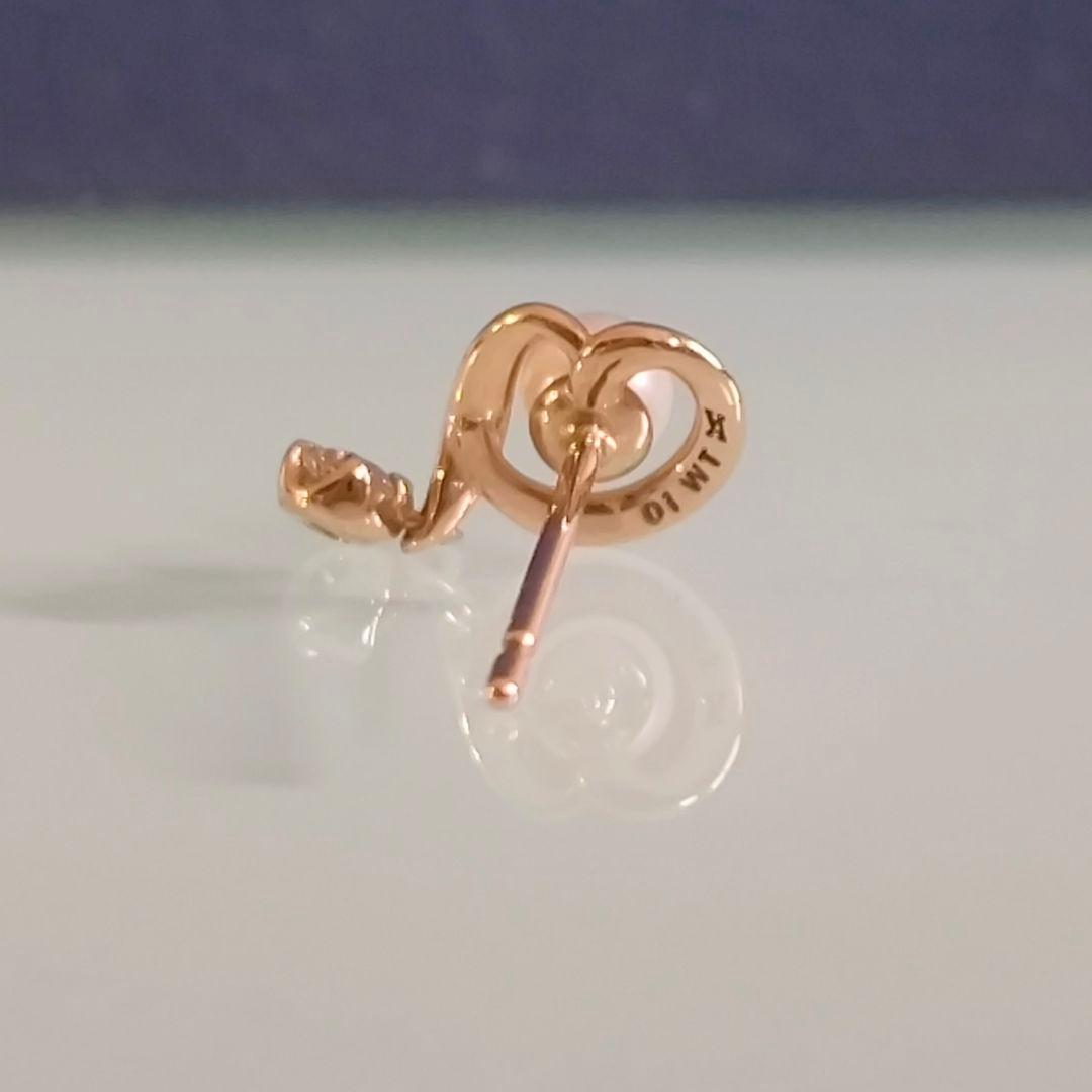 ヴァンドーム青山　K10 PG　ハート　パール　ダイヤモンド　トパーズ　ピアス