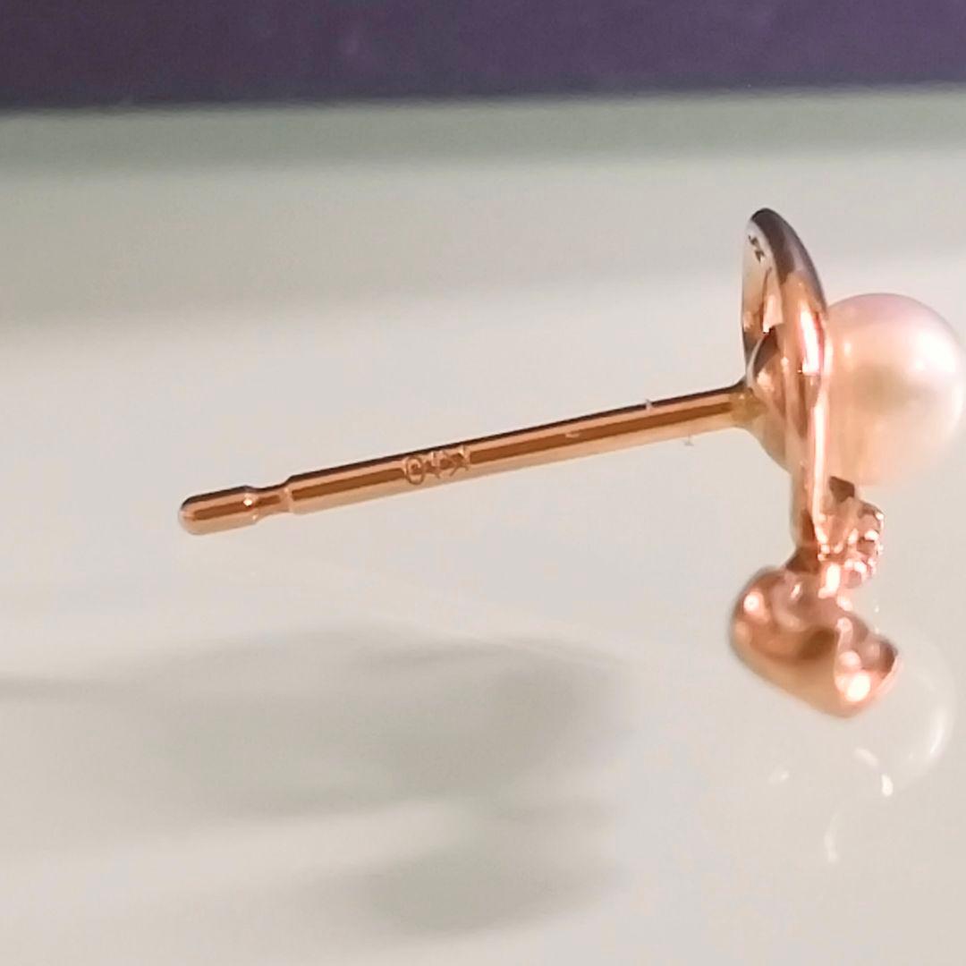 ヴァンドーム青山　K10 PG　ハート　パール　ダイヤモンド　トパーズ　ピアス