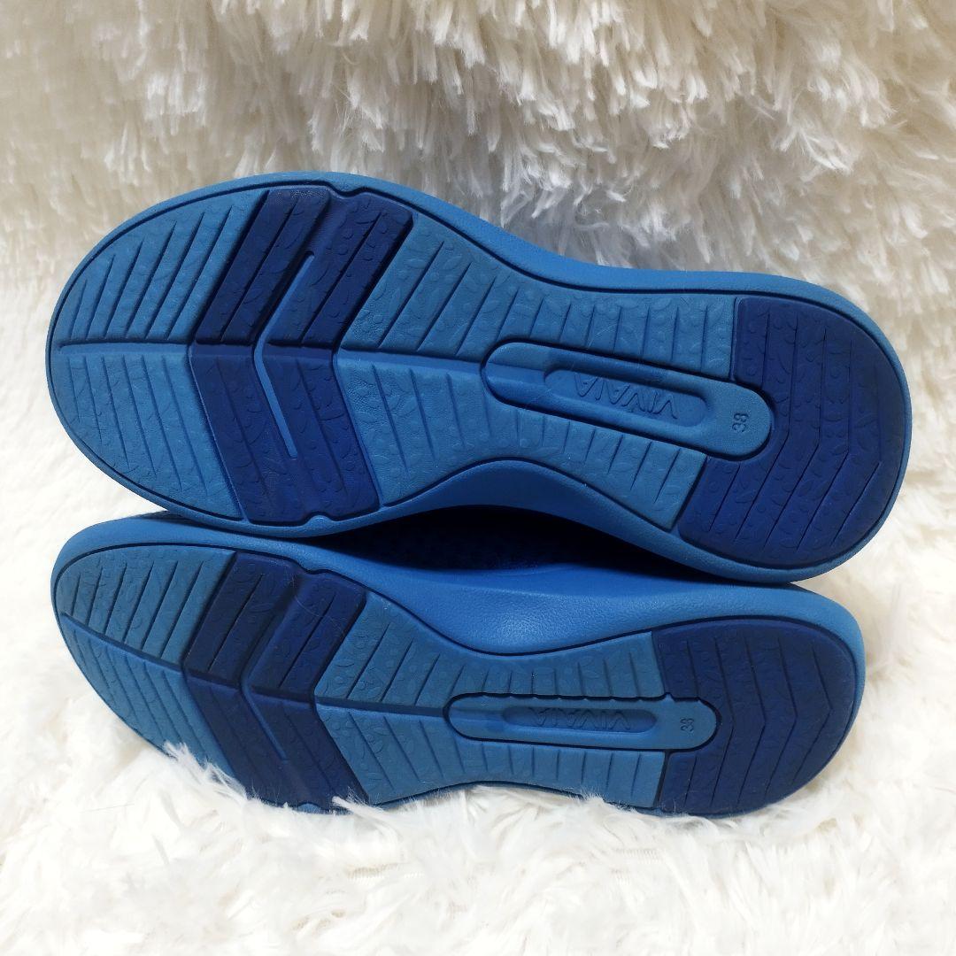 【極美品】VIVAIA スリッポン スニーカー 24cm ブルー 青
