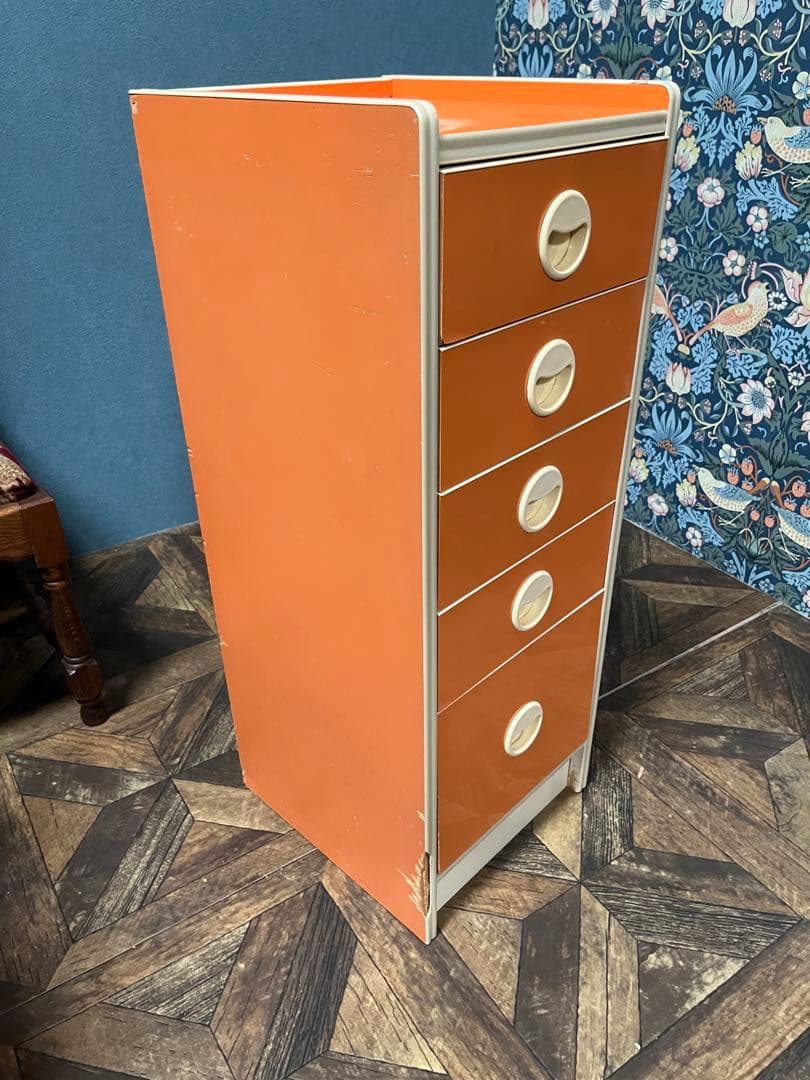 オレンジチェスト 昭和レトロ レトロポップ インテリア 当時物