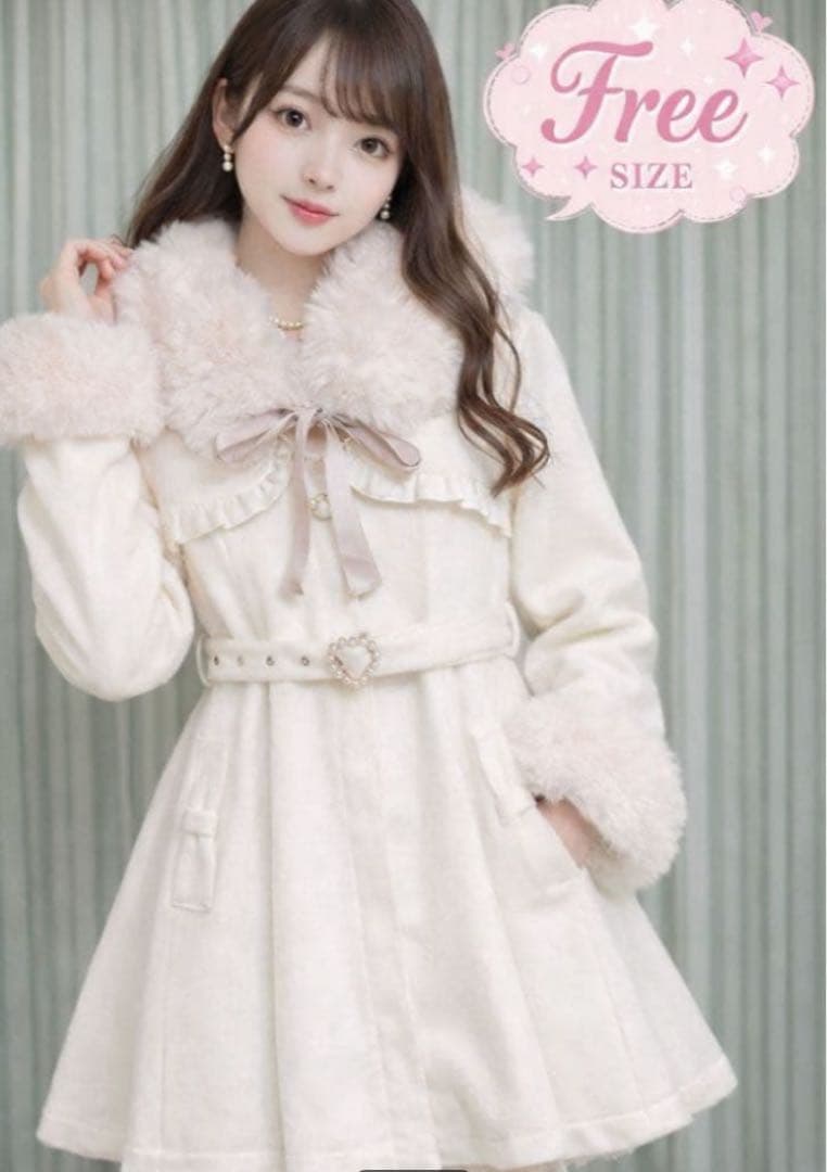 ROJITA パールチャームティペット付きボレロ風コート