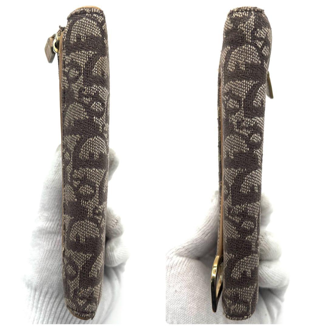 ディオール 三つ折り 長財布 トロッター柄 サドル キャンバス カーキ