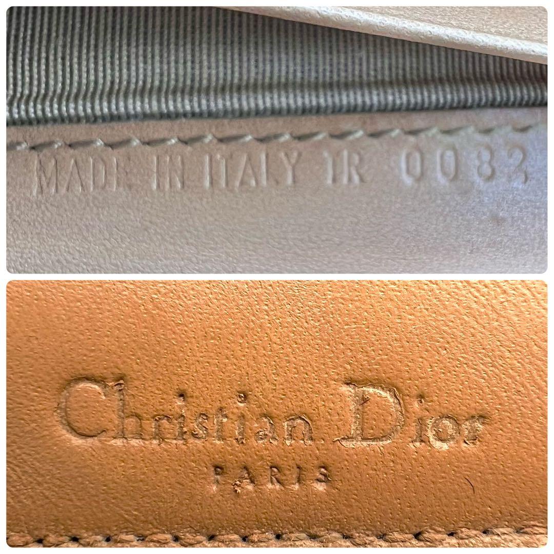 ディオール 三つ折り 長財布 トロッター柄 サドル キャンバス カーキ