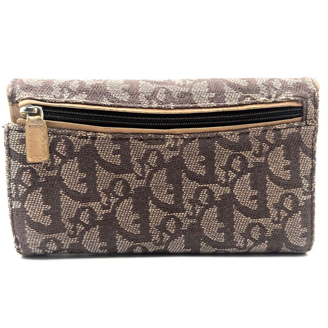 ディオール 三つ折り 長財布 トロッター柄 サドル キャンバス カーキ