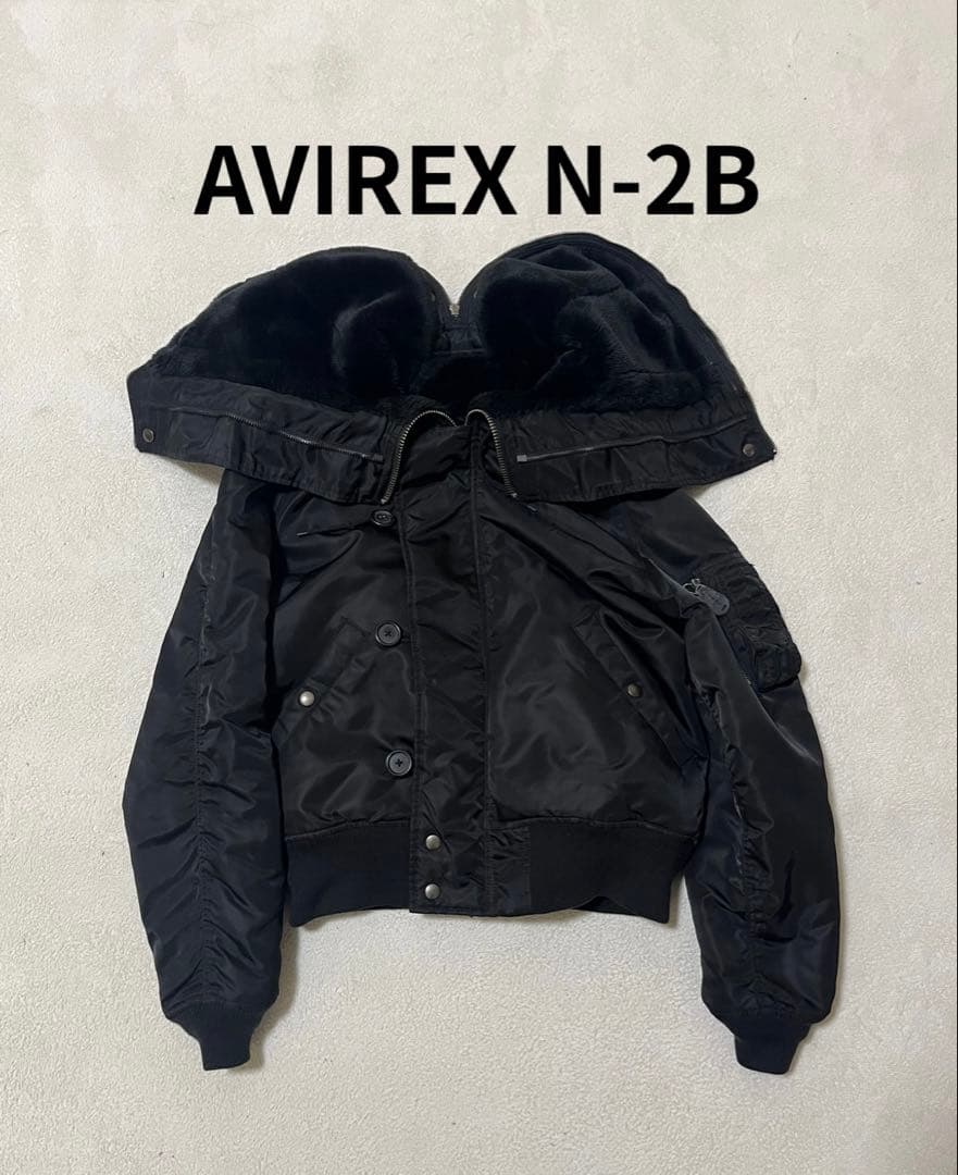 に*ん様 avirex n2b フライトジャケット　ブラック　L ファー欠品
