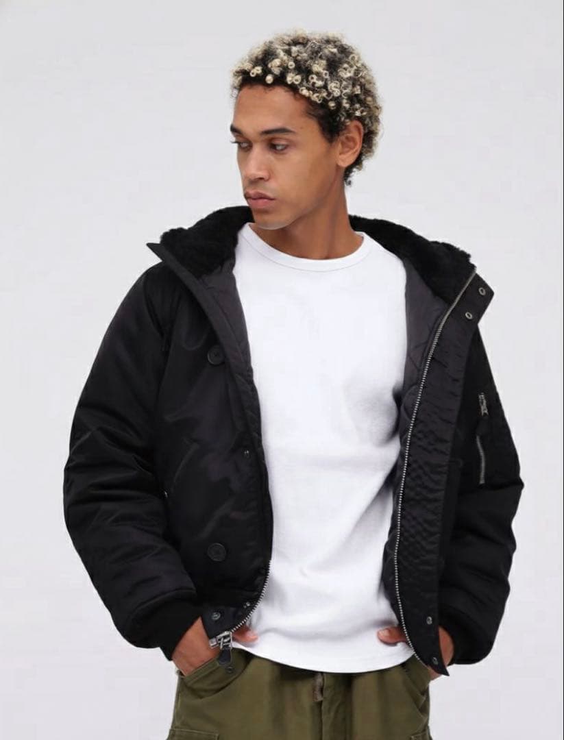 に*ん様 avirex n2b フライトジャケット　ブラック　L ファー欠品