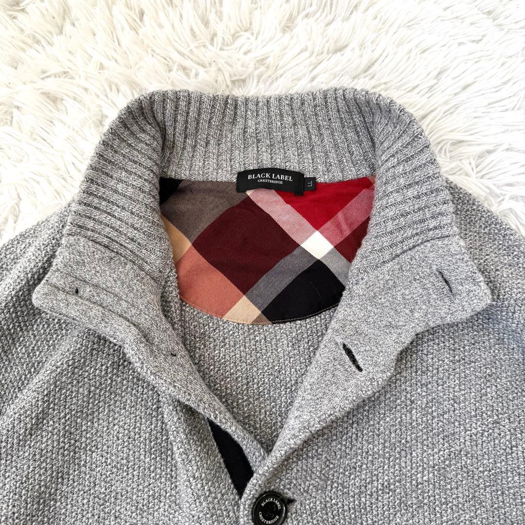 【美品✨】ブラックレーベルクレストブリッジ ニットカーディガン グレー 希少LL