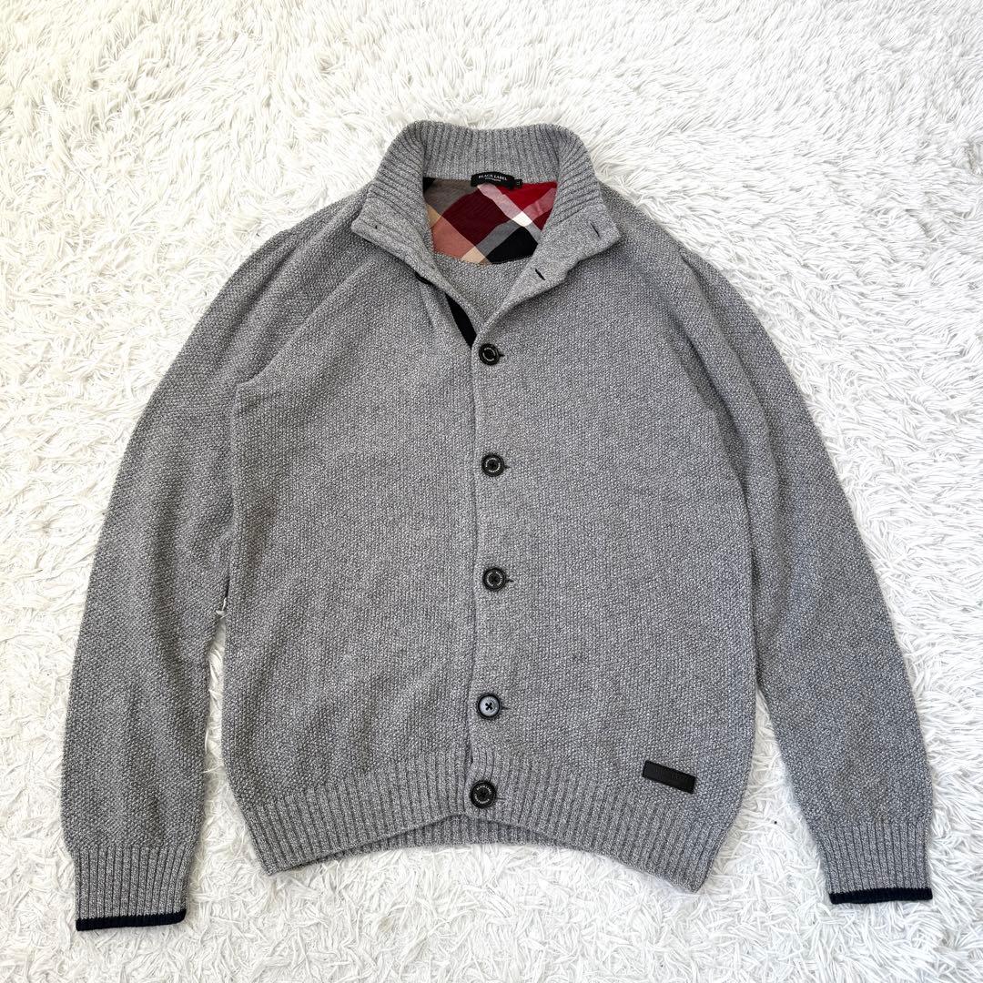 【美品✨】ブラックレーベルクレストブリッジ ニットカーディガン グレー 希少LL