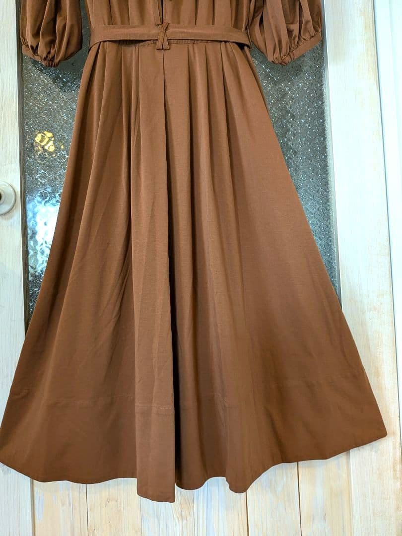 美品　カレンソロジー　ロングワンピース ７分袖　ウエストリボン付