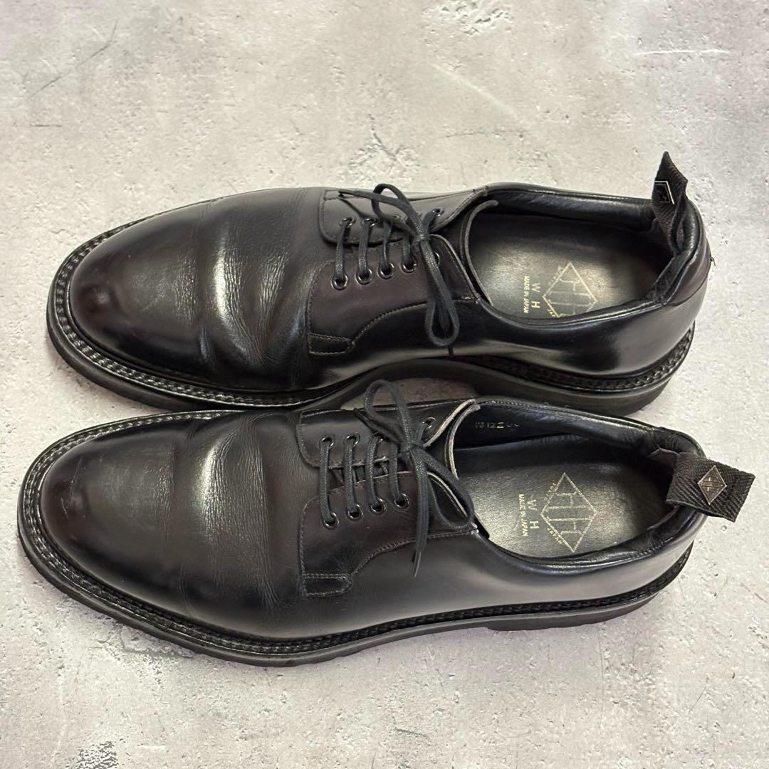 ダブルエイチ　WH (65) 革靴　レザーシューズ　プレーントゥ　レースアップ