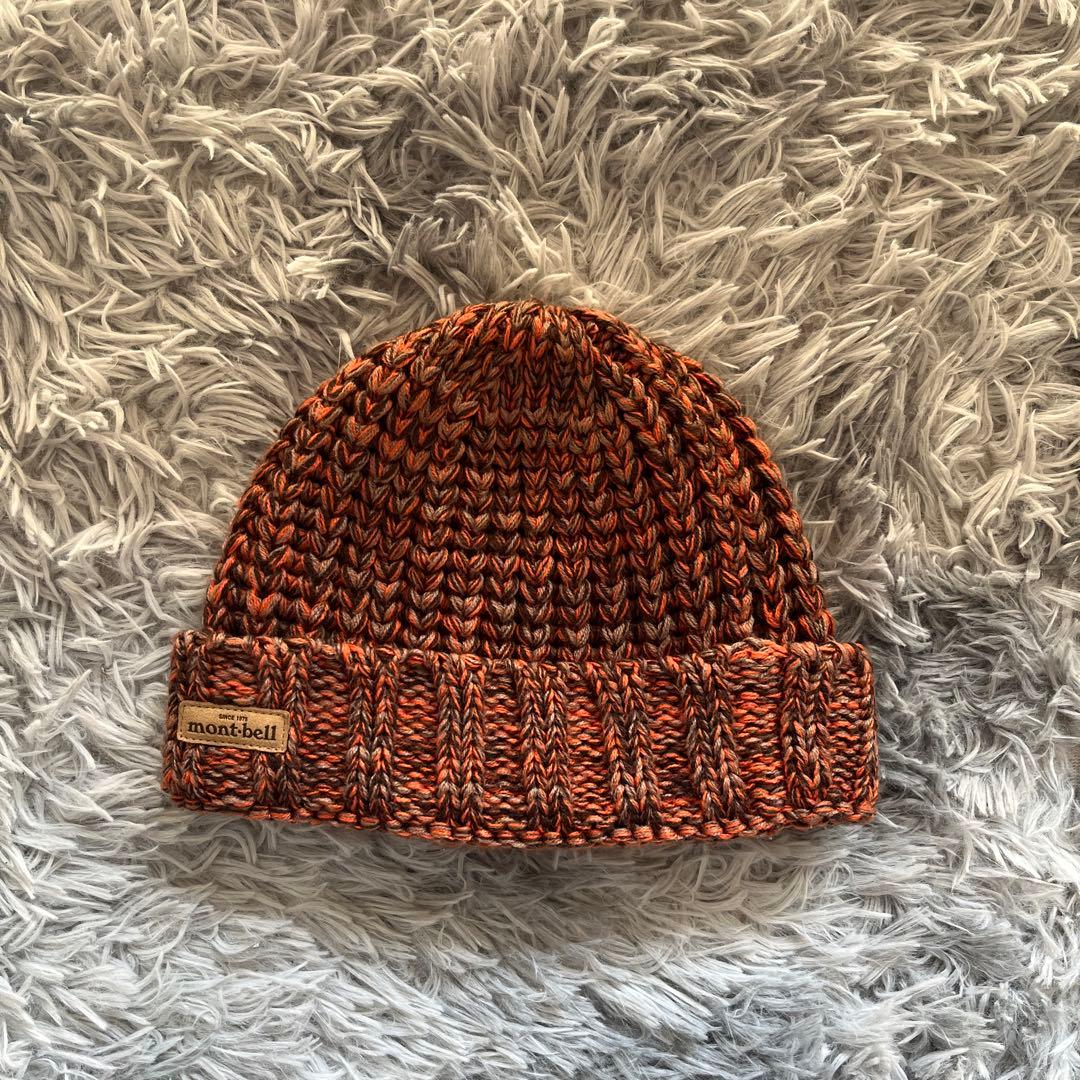 mont-bell ニット帽 M/L オレンジ系