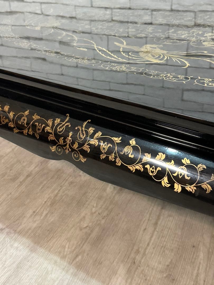 【taka】定価65万　螺鈿細工　鳳凰　木製漆塗り　テーブル　机