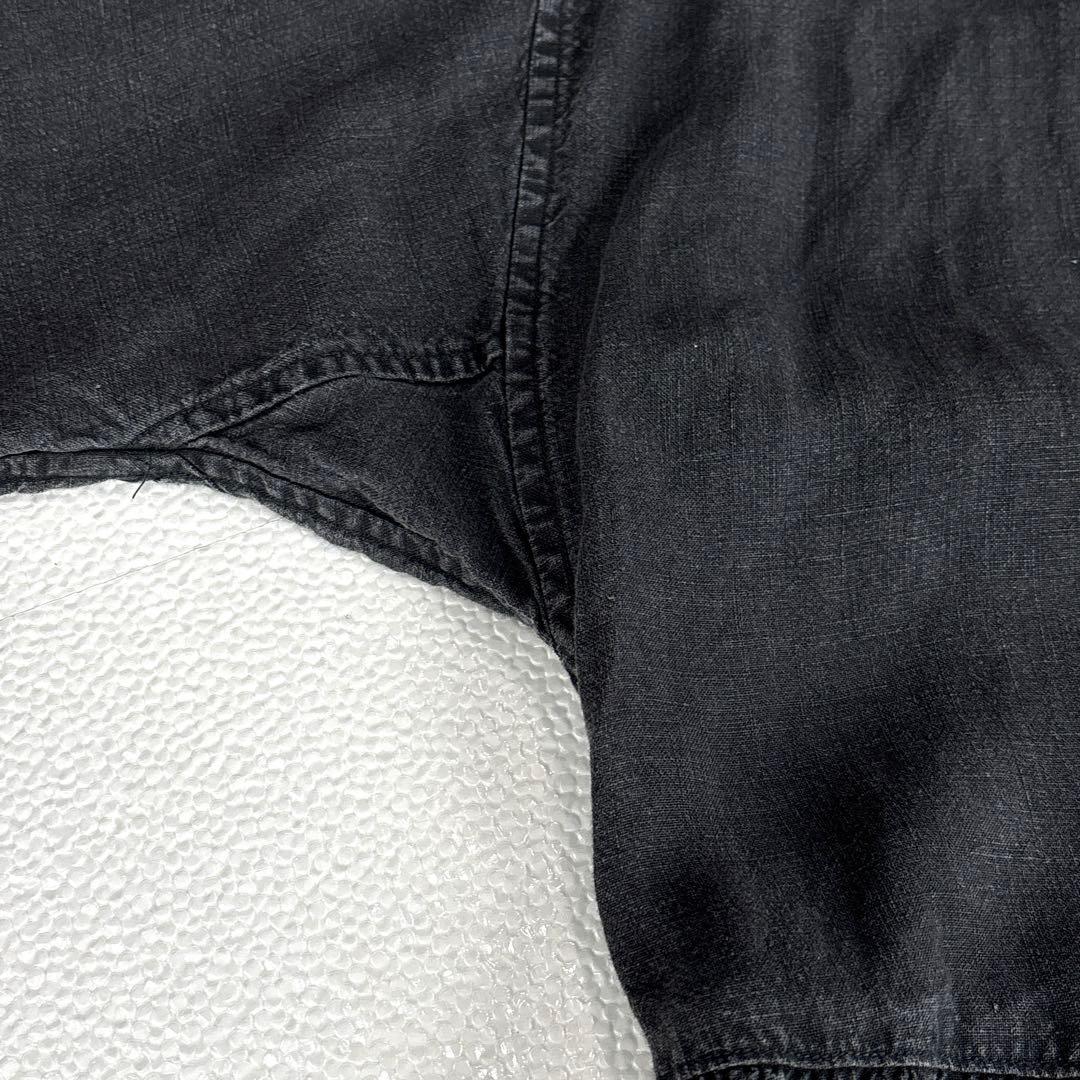 45rpm　リネン100％　ロング　ワンピース　ギャザー　ピンタック風　ブラック