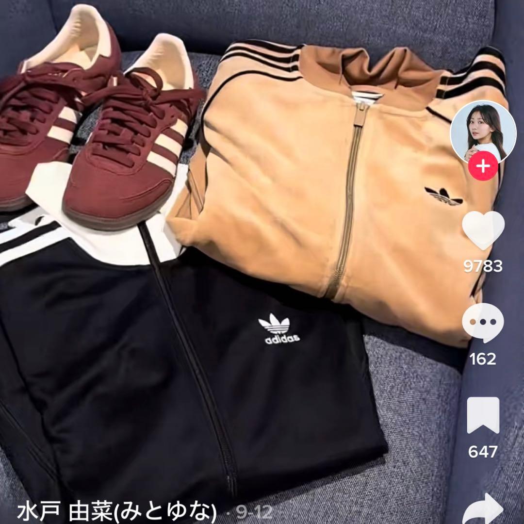 新品XL⭐️adidas アディカラー ブラウンベロア トラックトップ michi
