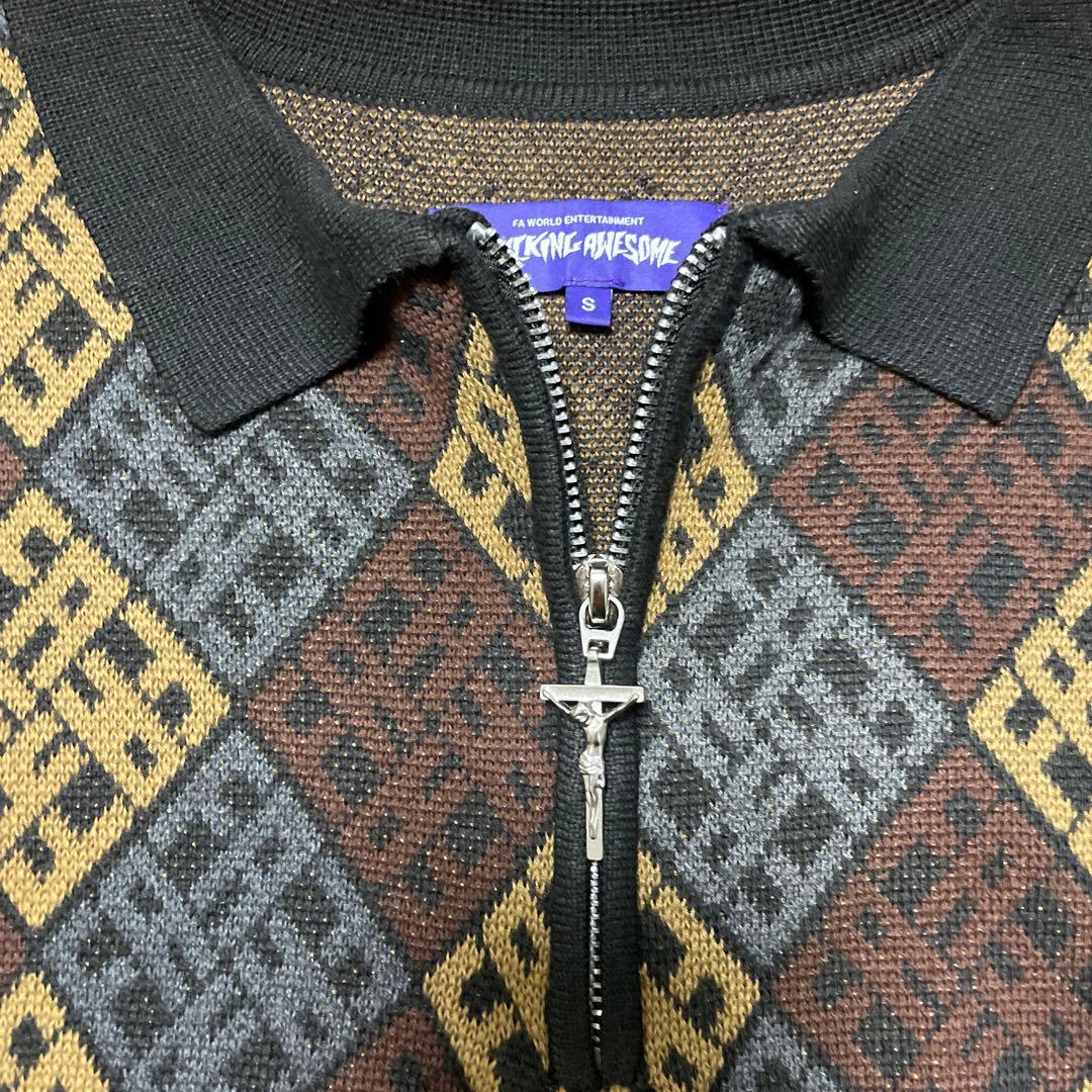 Fucking awesome のジップニットポロシャツ ストリート