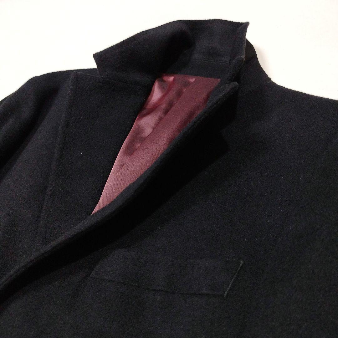 COMME CA ISM コムサイズム　アンゴラ混ウールチェスターコート　黒　M