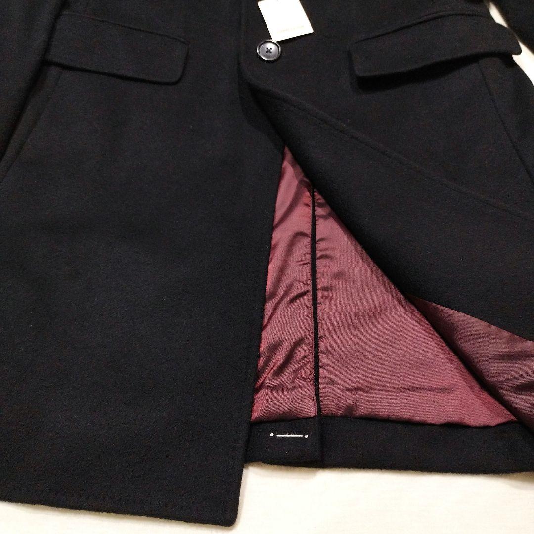 COMME CA ISM コムサイズム　アンゴラ混ウールチェスターコート　黒　M