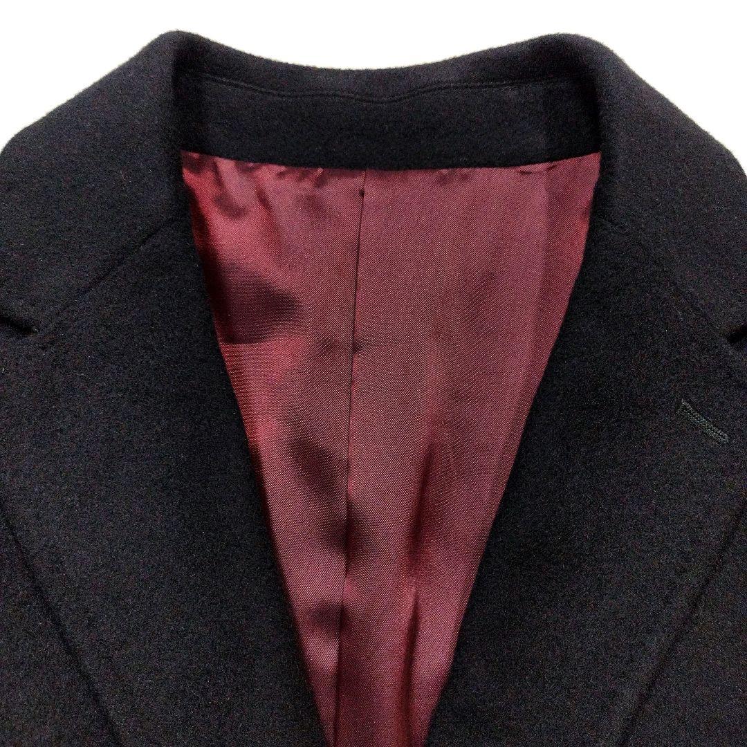 COMME CA ISM コムサイズム　アンゴラ混ウールチェスターコート　黒　M