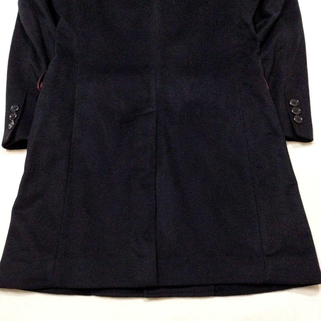 COMME CA ISM コムサイズム　アンゴラ混ウールチェスターコート　黒　M