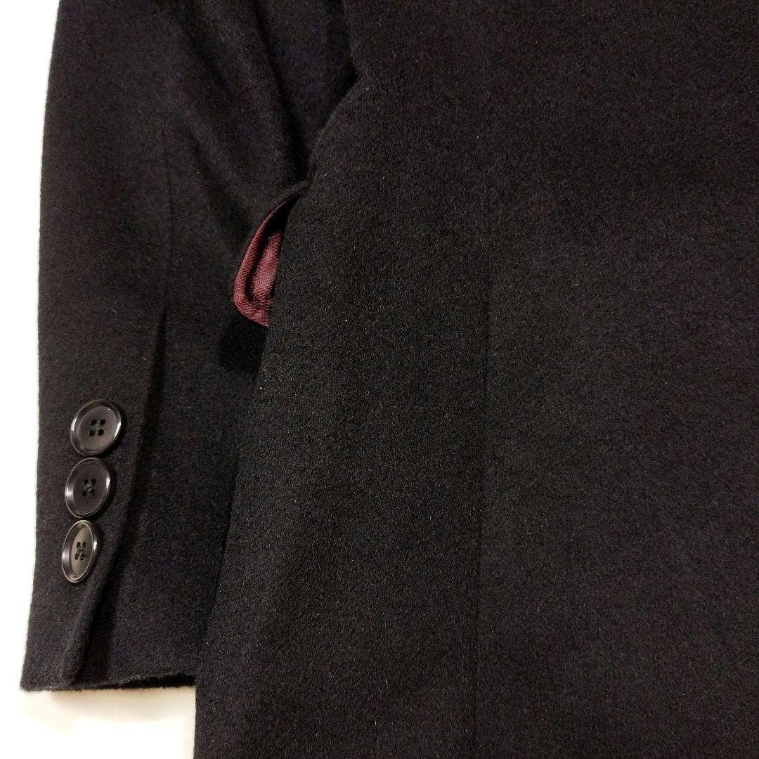 COMME CA ISM コムサイズム　アンゴラ混ウールチェスターコート　黒　M