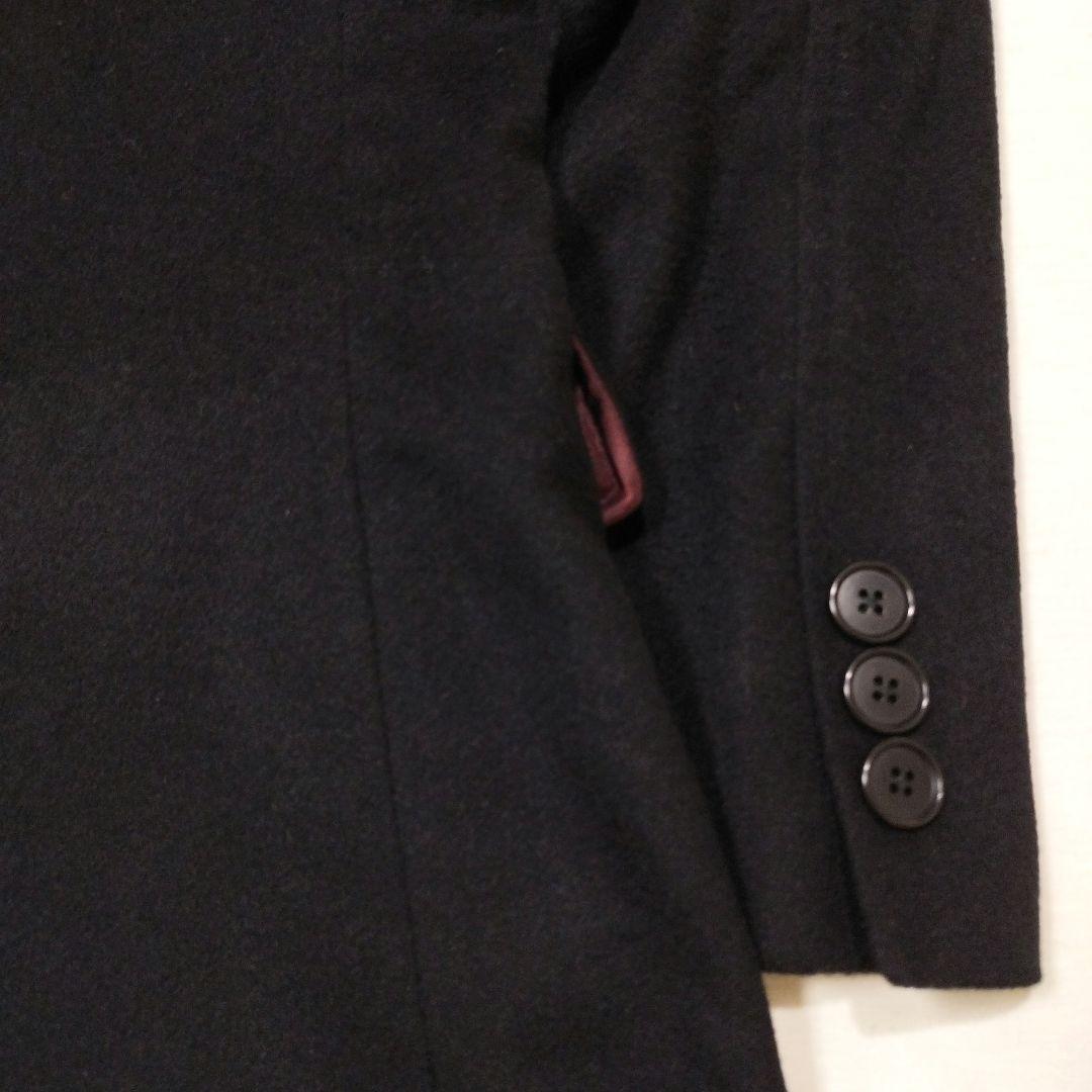 COMME CA ISM コムサイズム　アンゴラ混ウールチェスターコート　黒　M