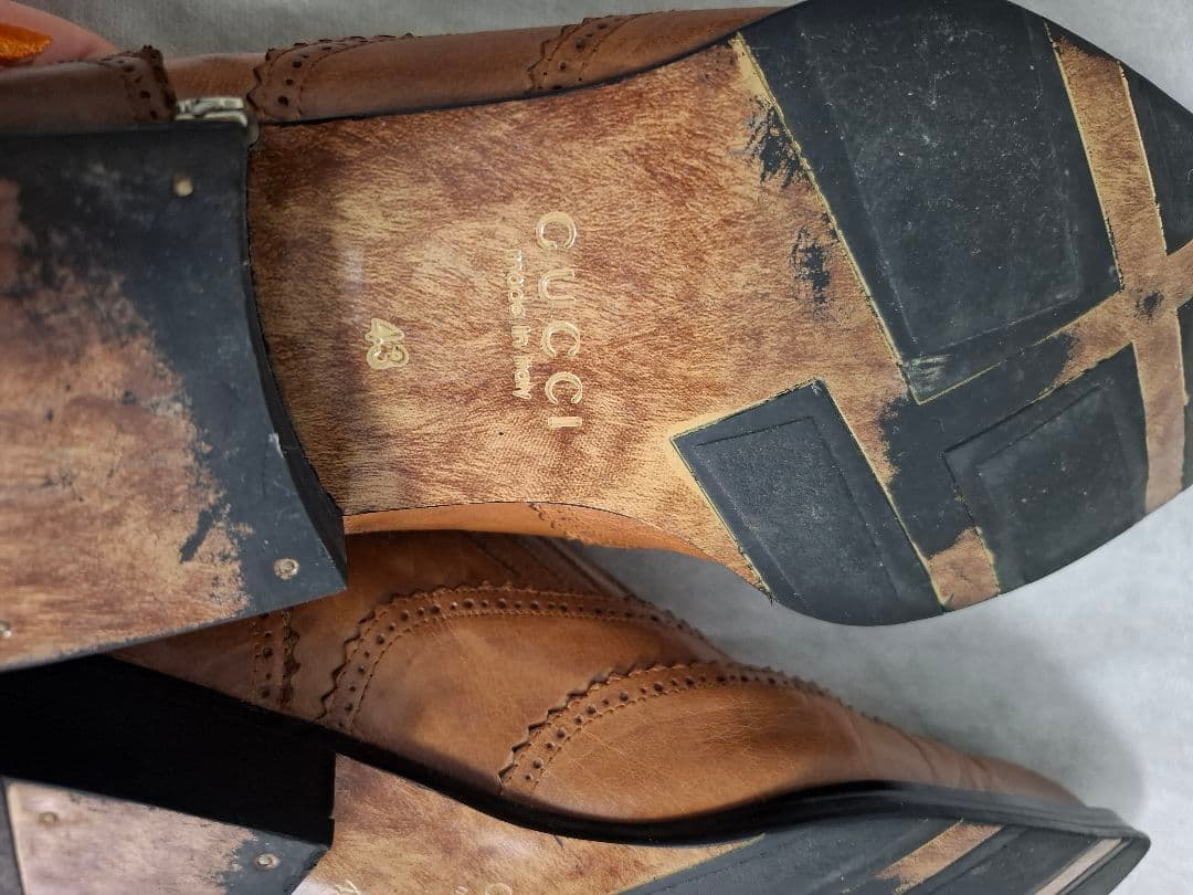 Vin28！GUCCI☆ レザー ブラウン ローファー 革靴