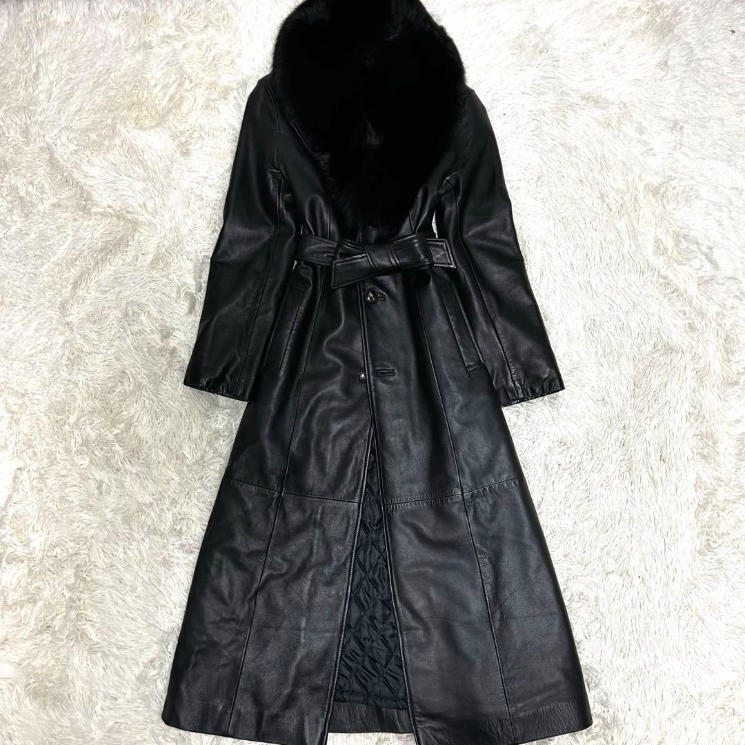 極美品　丈120cm pinky&dianne 羊革　フォックスファー　コート