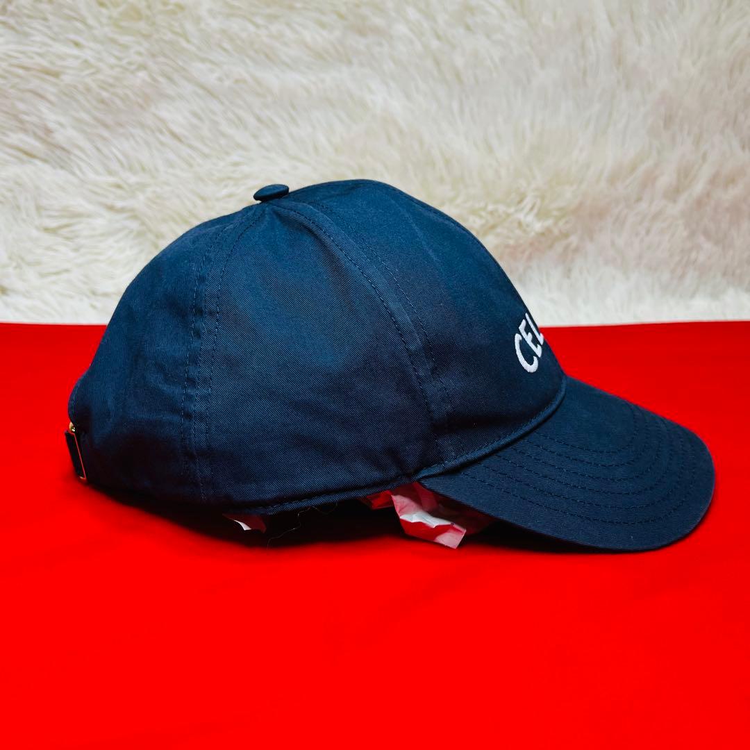 CELINE セリーヌ ロゴ ベースボールキャップ ネイビー