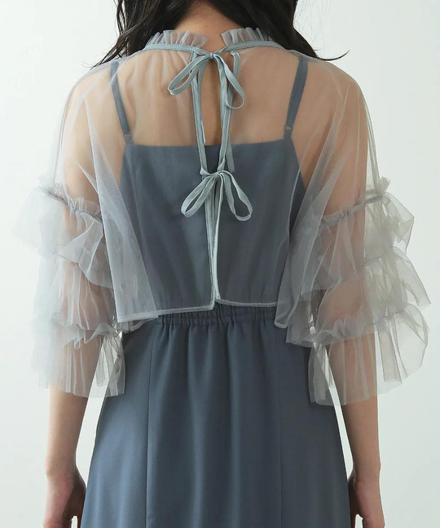 美品 カナ チュール ティアード ボレロ キャミワンピース L 大きい ゆったり