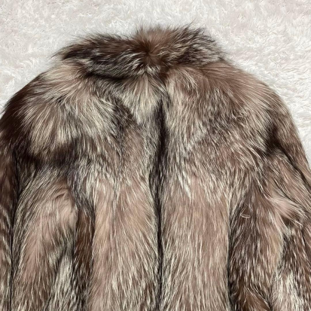 シルバーフォックス　本物毛皮 ショートコート ジャケット 15号 2XL
