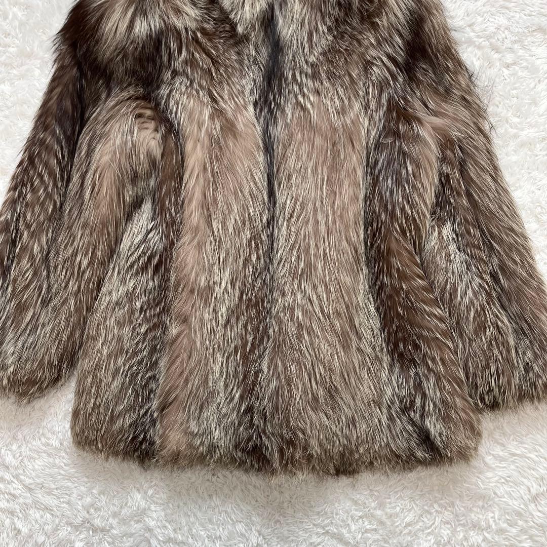 シルバーフォックス　本物毛皮 ショートコート ジャケット 15号 2XL