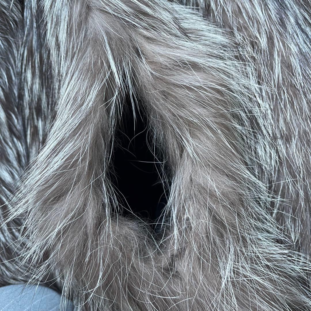 シルバーフォックス　本物毛皮 ショートコート ジャケット 15号 2XL