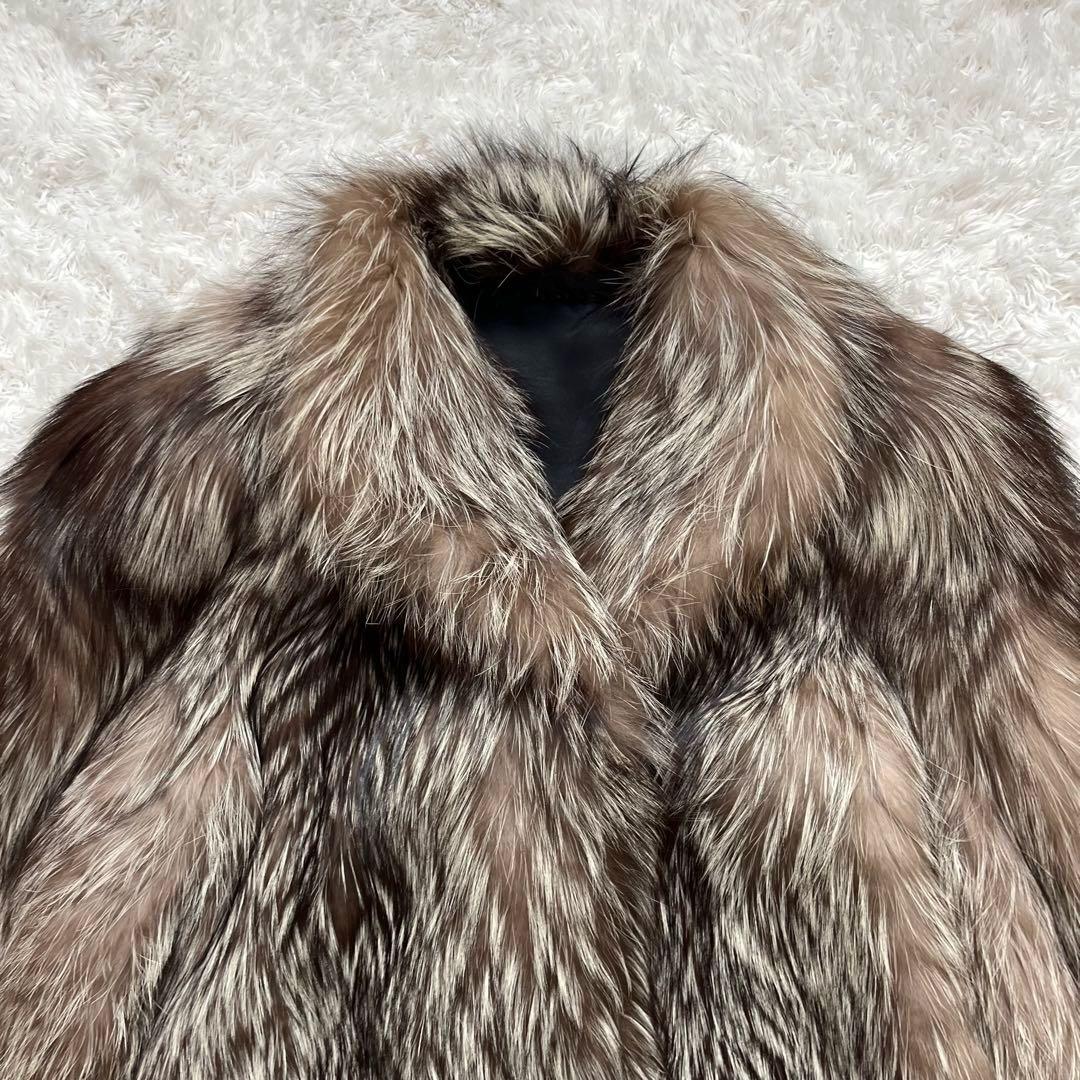 シルバーフォックス　本物毛皮 ショートコート ジャケット 15号 2XL
