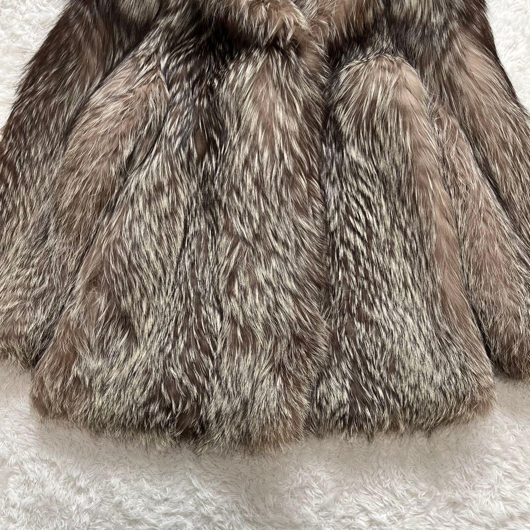 シルバーフォックス　本物毛皮 ショートコート ジャケット 15号 2XL