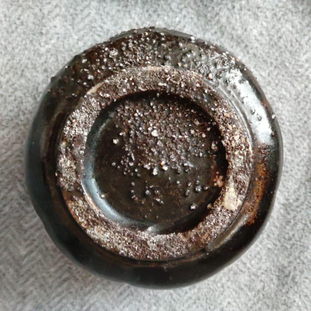 小林東五　天目輪花向付　中古品　黒釉　李朝