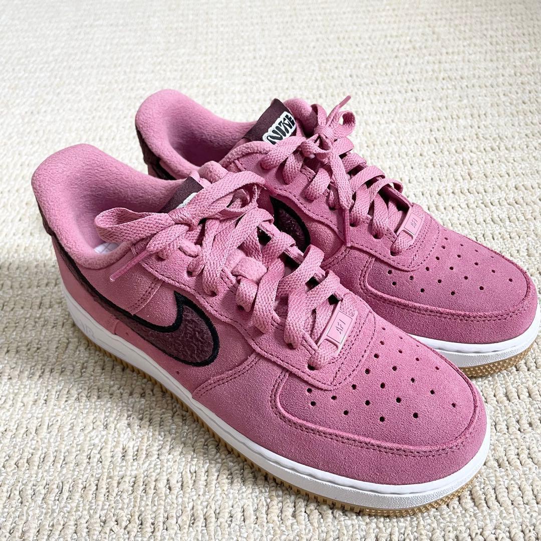 未使用 ナイキ エアフォース1 スウェード 本革 ピンク 紫