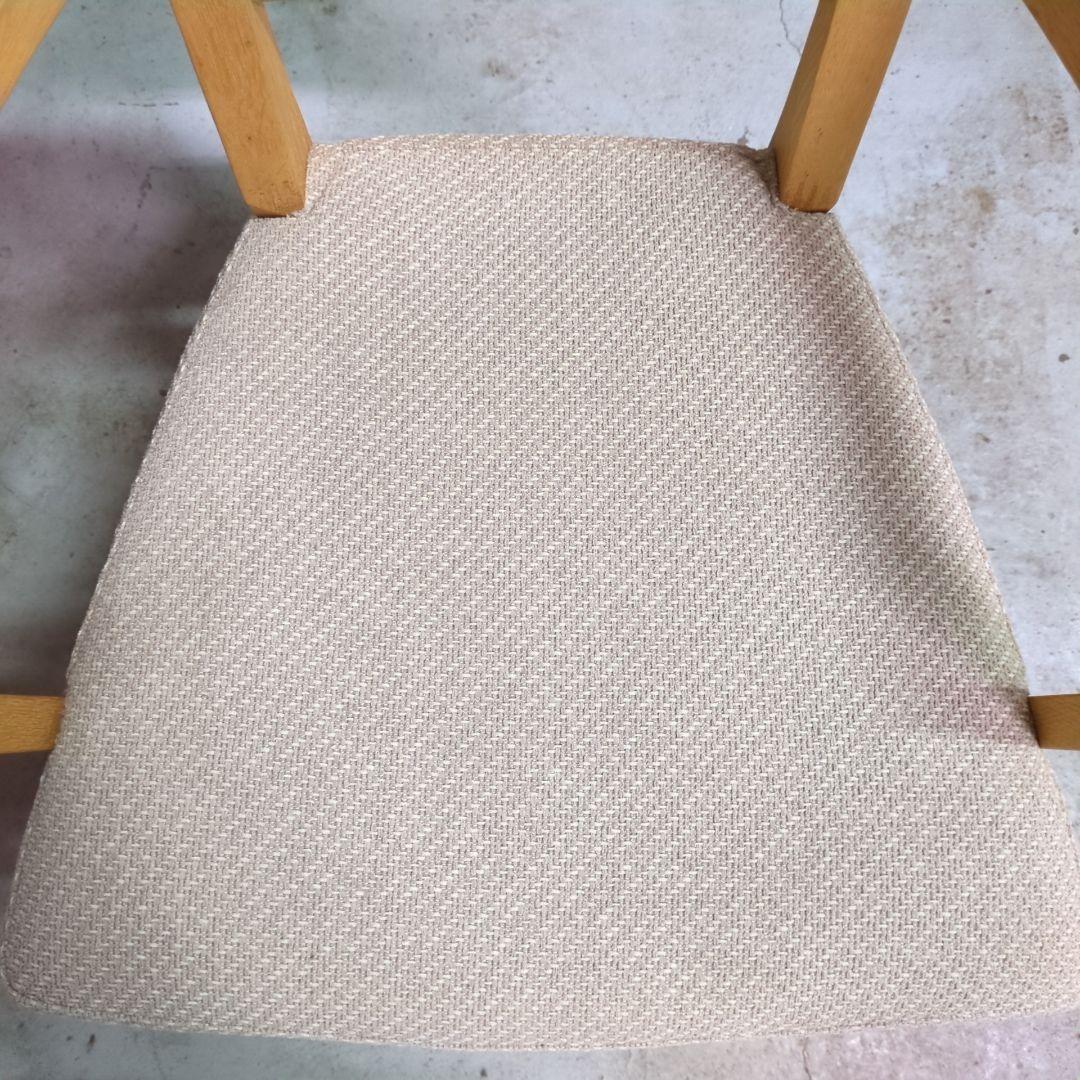 美品 定価8万 カリモク◆ アームチェア ピュアオーク ファブリック ダイニング