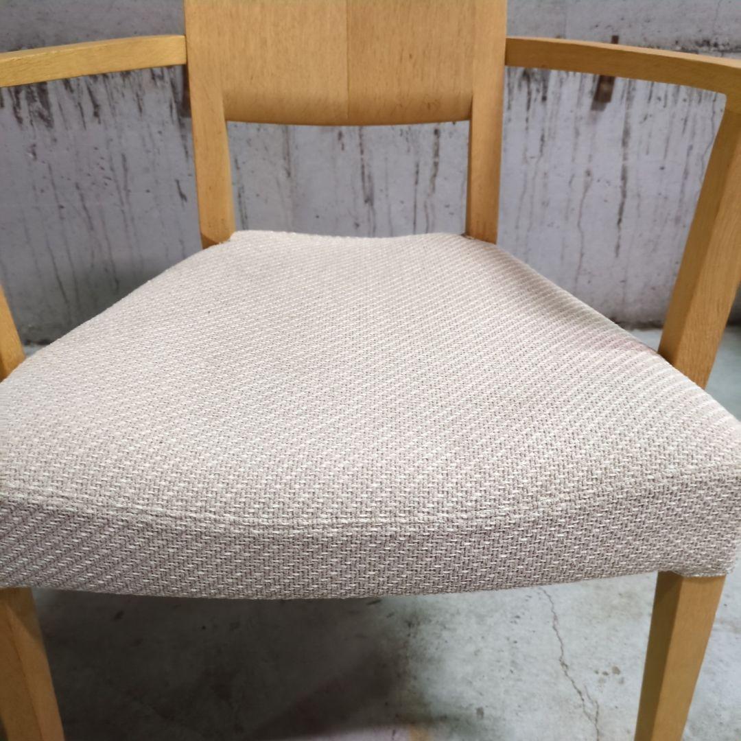 美品 定価8万 カリモク◆ アームチェア ピュアオーク ファブリック ダイニング