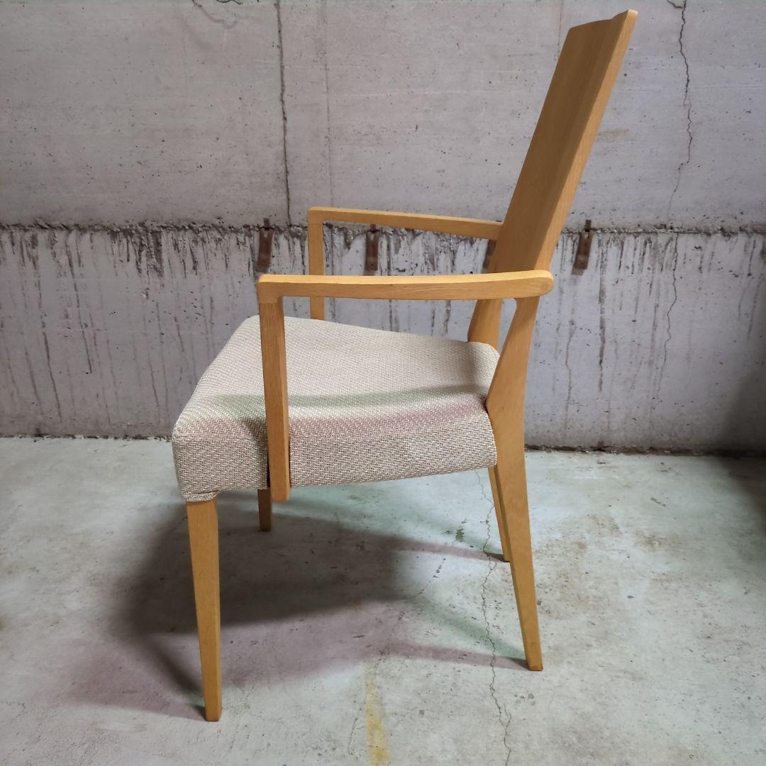 美品 定価8万 カリモク◆ アームチェア ピュアオーク ファブリック ダイニング