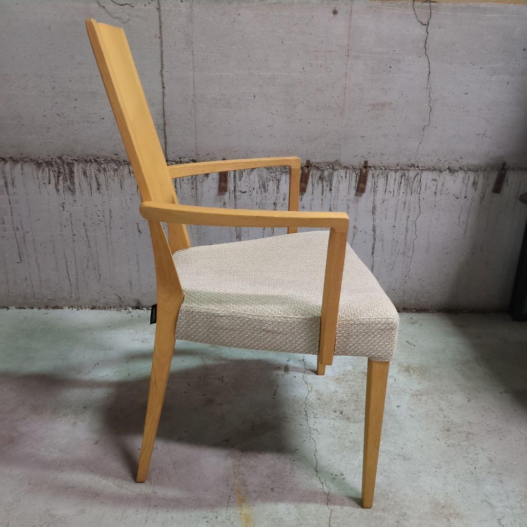 美品 定価8万 カリモク◆ アームチェア ピュアオーク ファブリック ダイニング