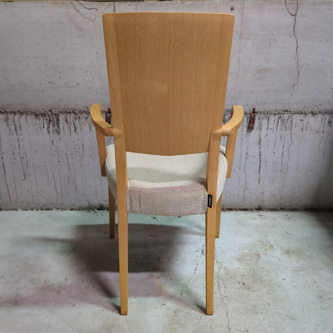 美品 定価8万 カリモク◆ アームチェア ピュアオーク ファブリック ダイニング