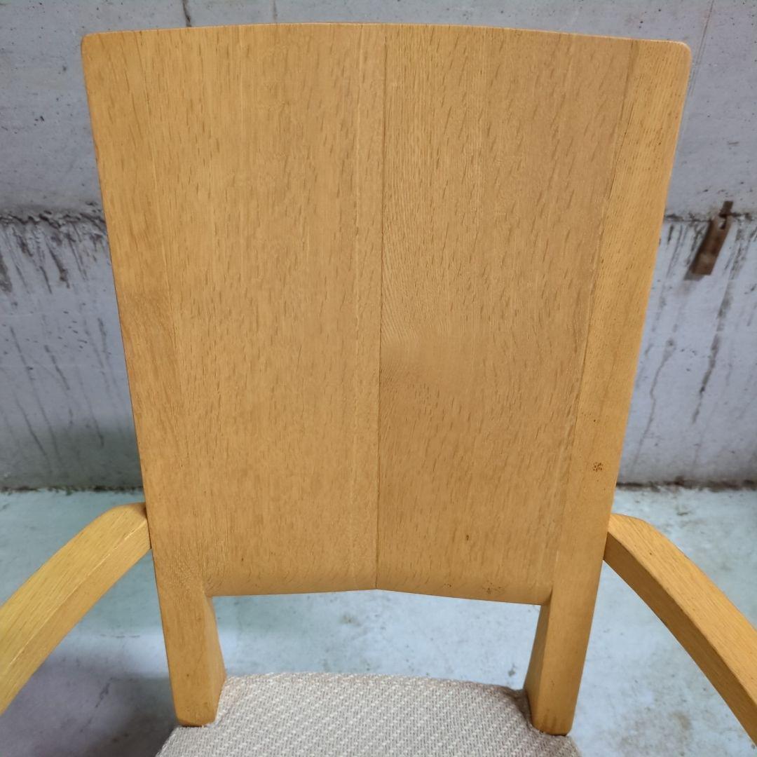 美品 定価8万 カリモク◆ アームチェア ピュアオーク ファブリック ダイニング