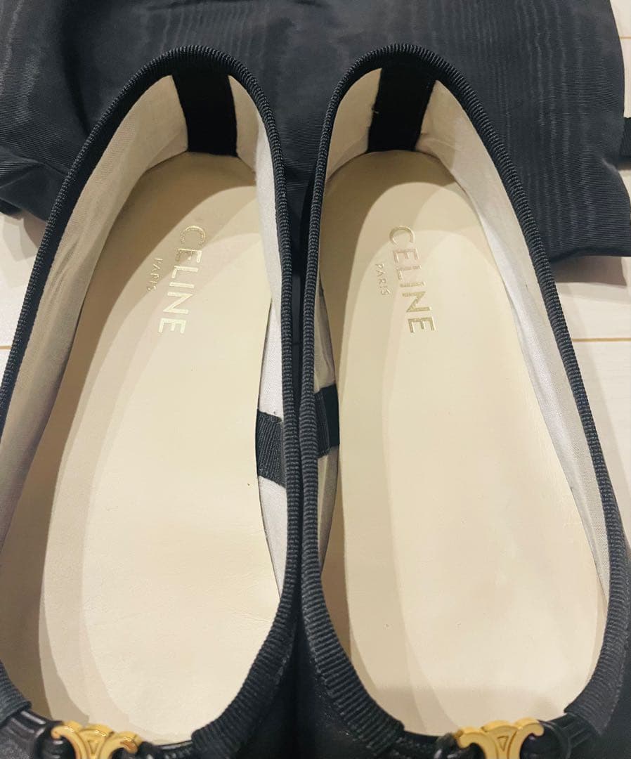 CELINE セリーヌ バレエシューズ 36 レザー ブラック
